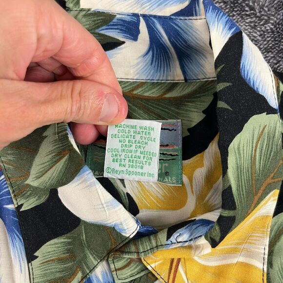 Vtg Reyn Spooner Button Up Short Sleeve Tropical Hawaiian AOP S Single Stitch - Picture 4 of 9